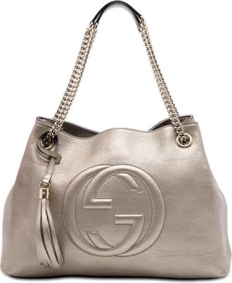 Gucci Pre-owned Gucci Medium Metallic Calfskin Soho Chain Tote Ladies 8UXA9LKTLXXS502W