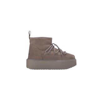 INUIKII Lage Platform Taupe Winterlaarzen - Dames - Winterlaarzen - Bruin - 40 EU - Leer - Schoenen