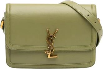 Saint Laurent Pre-owned Cross Body Bags, female, Green, Size: ONE SIZE Pre-owned Leather Cross Body Bag