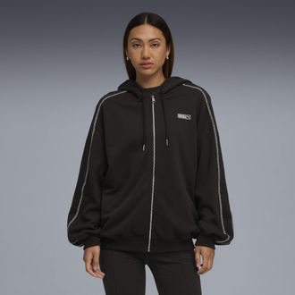 Puma Felpa con cappuccio PUMA x ROS&Eacute; T7 da donna, Abbigliamento, Nero, S