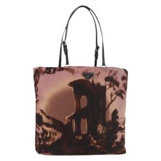 Prada Pre-owned Tote Bags, female, Pink, Size: ONE SIZE Pre-owned Nylon Hand Bag