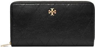 Tory Burch Charlie Leather Continental Zip Wallet in Black at Nordstrom