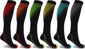 Extreme Fit Gender Inclusive Assorted 6-Pack Athletic Graduated Compression Socks in Black Assorted at Nordstrom Rack, Size Large/x-Large
