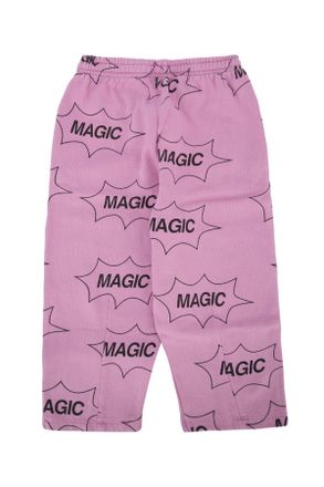 Bobo Choses Boys Its Magic All Over Jogging Pants Pink Organic Cotton Pantaloni Trousers