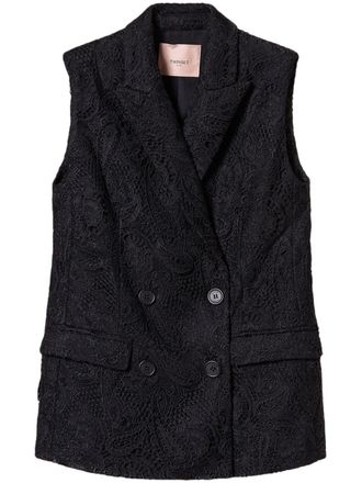 Twin-Set Gilet met dubbele rij knopen - Zwart