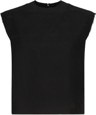 Balenciaga Sleeveless Silk Jacquard Top
