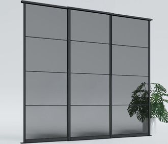 OEM Puertas Correderas Para Armario De 265x260 Cm, Cristal Antisol Grafito 3x Con Juntas