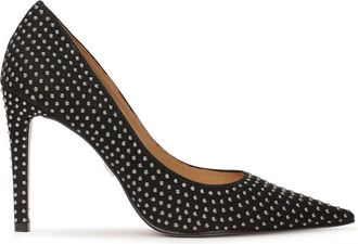 Kazar Suede pumps versierd met kleine studs - Dames - Pumps - Zwart - 38 EU - Leer - Schoenen