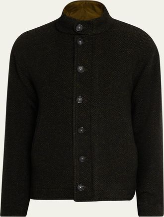 Massimo Alba Mens Marcos Herringbone Virgin Wool Jacket