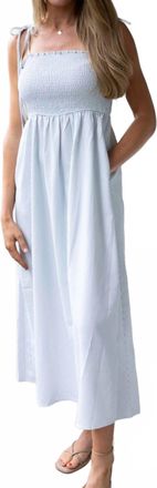 Wishlist Rowan Seersucker Striped Midi Dress In White