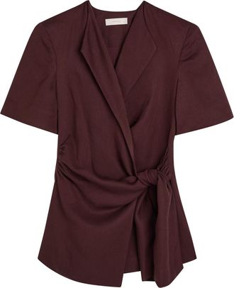 Faithfull The Brand Ida Wrap Blazer - Dark Red - XL (UK16 / XL)