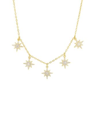 Sphera Milano 14K Over Silver Cz Starburst Necklace