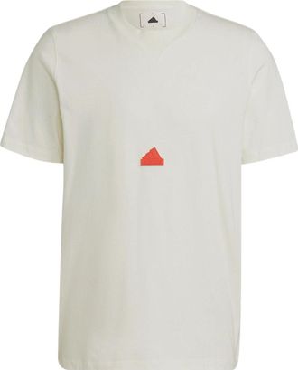 adidas Mens adidas Solid Color Micro Mark Logo Round Neck Pullover Short Sleeve White T-Shirt HG2059