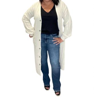 Saltwater Luxe Button Up Sweater Cardigan In Vanilla