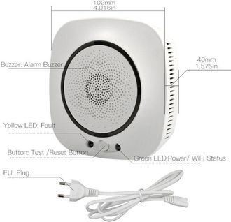 OEM Detector De Mon&oacute;xido De Carbono Wifi, Detector De Humo Wifi De 75 Db, Sistema De Alarma De Seguridad, Advertencia Sonora, Notificaci&oacute;n Push Mediante A