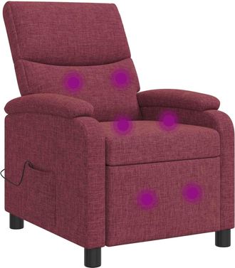 vidaXL Silla De Masajes Reclinable Rojo Vino Tela Vidaxl