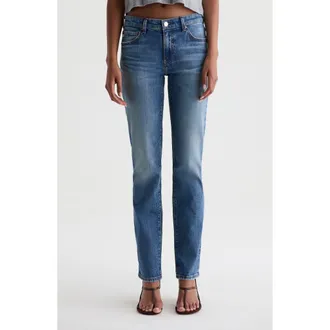AG - Adriano Goldschmied Sandra Low Rise Slim Straight Leg Jeans in 10 Years Machia at Nordstrom, Size 30