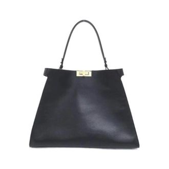 Fendi Pre-owned Way Large Calf Leather Tote Bag - Dames - Pre-owned - Zwart - Maat: ONE Size Leer