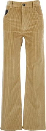 Bottega Veneta Katoenen corduroy broek - Dames - Broeken - Beige - Maat: XS Katoen