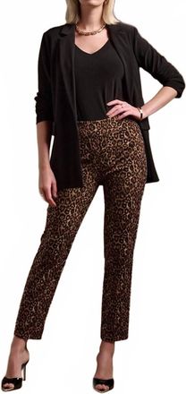 Joseph Ribkoff Womens Animal Print Pull On Pant In Beige Black