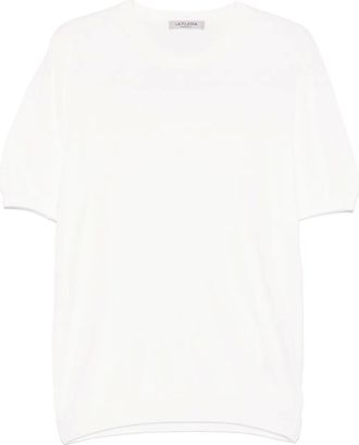 La Fileria T-shirt in maglia fine - Bianco