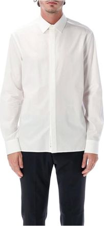 Lanvin Camicia classica con dettaglio gros grain - - Shirts - Uomo - Bianco - L