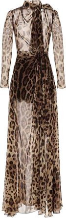 Dolce & Gabbana Brown Silk Blend Dress
