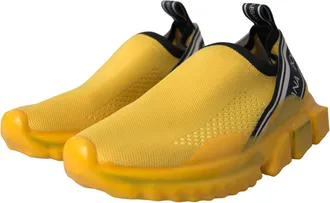 Dolce & Gabbana Yellow Sorrento Slip On Sneakers Women Shoes