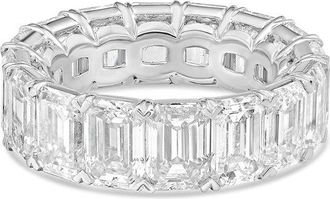 Diana M. Jewels Platinum 15.09cts Lab-Grown Emerald Cut Diamond Eternity Band