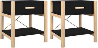 vidaXL Bedside Tables 2pcs Black 42x38x45 cm Engineered Wood Vidaxl