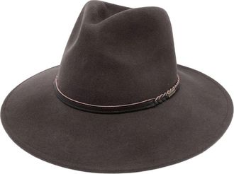 Barbour braid-detail fedora hat - women - Leather/Cotton/Wool - M - Brown