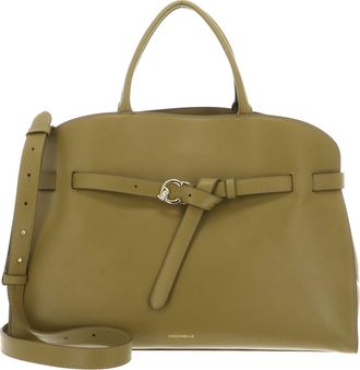 Coccinelle Leather shoulder bag Sabine Handbag Seagrass khaki