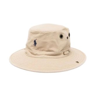 Polo Ralph Lauren Hats, male, Beige, Size: ONE SIZE Cotton Canvas Bucket Hat