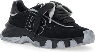 Dolce & Gabbana Womens Sneakers Low Top Black Suede Elastane Trainers