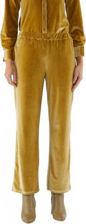 Compa&ntilde;&iacute;afant&aacute;stica Velvet Stretch Pants In Gold