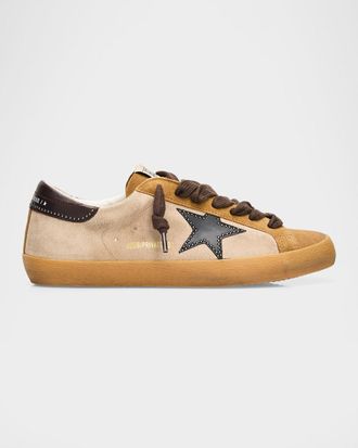 Golden Goose Men & apos;s Super-Star Suede Studded Leather Low-Top Sneakers