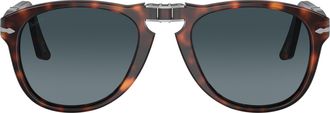 Persol 0po0714 Round Tortoiseshell Acetate Sunglasses with Keyhole Bridge