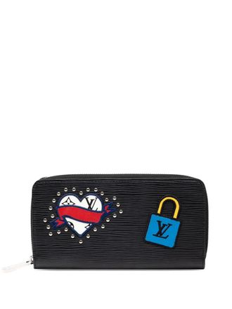 Louis Vuitton Portafoglio in pelle Épi con zip e applicazioni 2018 - Nero