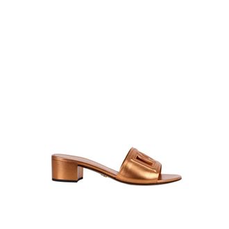 Dolce & Gabbana Heeled Mules, female, Yellow, Size: 10 US Bronze Calfskin Mules