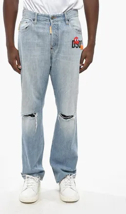 Dsquared2 PAC-MAN 642 Straight-Leg Jeans with Patches 20cm Dsquared2