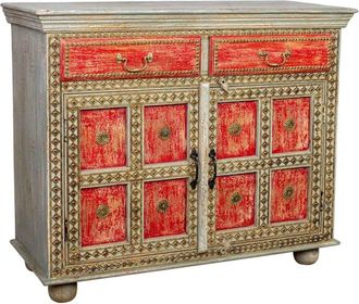 Wanderlust Deco Aparador de madera multicolor 107x46x90h cm