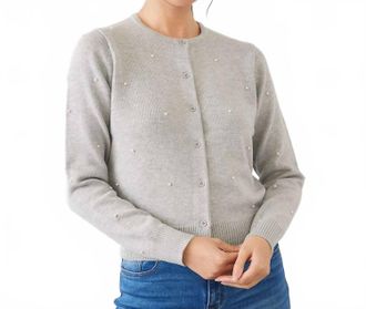 Karen Kane Pearl Cardigan Sweater In Gray