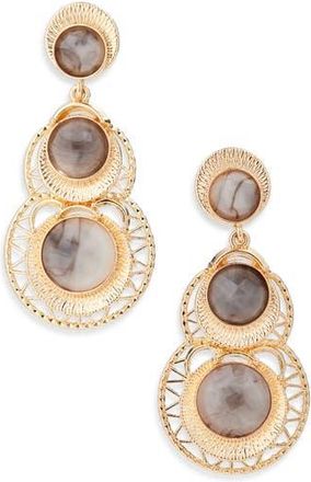 Tasha Faux Stone Drop Earrings in Gold/Neutral at Nordstrom Rack