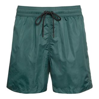 THE (ALPHABET) Beachwear, male, Green, Size: 2XL Mesh-lined Swim Shorts with Pockets