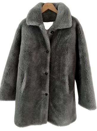 Yves Salomon Meteo Wool CoatGrey/Green Size S