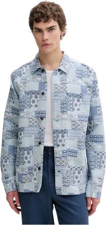 Les Deux Sobrecamisa Jacquard Patchwork - Jackets - Hombre - Azul - S