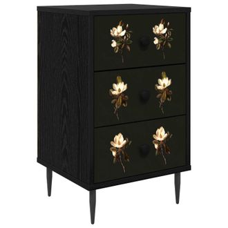 vidaXL Mesa De Noche Bremen Roble Negro 36 X 33 X 61 Cm Vidaxl