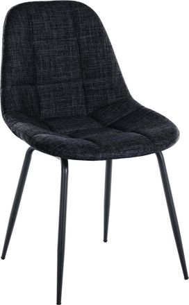 Clp Silla con patas de metal y asiento en Tela Negro