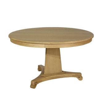 Robin des Bois Mesa de comedor redonda, tablero de roble macizo, 6 beige