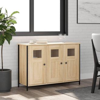 Berkfield Home Sideboard Sonoma Oak 100x35x70 cm Engineered Wood in Brown | Size: 100 x 35 x 70 cm
